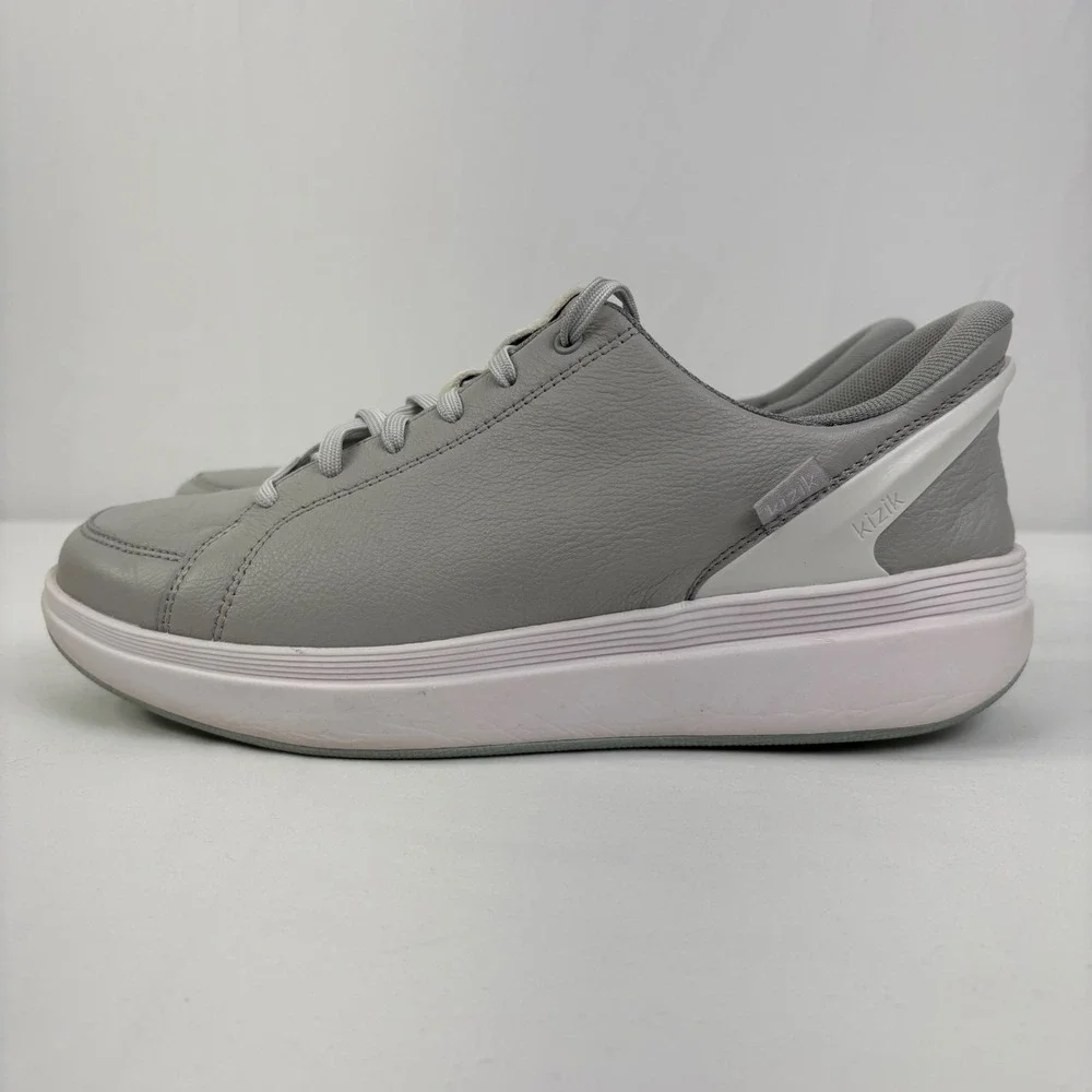 Kizik Sydney Womens Leather Hands Free Slip On Sneakers Harbor Mist Grey Size 10
